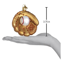 Load image into Gallery viewer, OLD WORLD CHRISTMAS BASEBALL MITT BLOWN GLASS CHRISTMAS ORNAMENT 44027