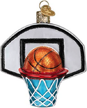 Load image into Gallery viewer, OLD WORLD CHRISTMAS BASKTEBALL HOOP BLOWN GLASS CHRISTMAS ORNAMENT 44164