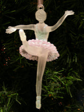 Load image into Gallery viewer, KURT ADLER CLEAR & PINK FROSTED ACRYLIC BALLERINA CHRISTMAS ORNAMENT T1298-A