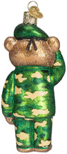 Load image into Gallery viewer, OLD WORLD CHRISTMAS ARMY BEAR VETERAN SOLDIER GLASS CHRISTMAS ORNAMENT 12402