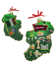Load image into Gallery viewer, KURT ADLER 5.25" IRELAND MAP IRISH HERITAGE GLASS CHRISTMAS ORNAMENT C7751
