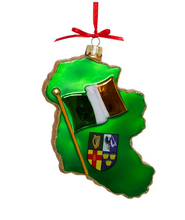 Load image into Gallery viewer, KURT ADLER 5.25" IRELAND MAP IRISH HERITAGE GLASS CHRISTMAS ORNAMENT C7751
