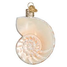 Load image into Gallery viewer, OLD WORLD CHRISTMAS NAUTILUS SEA SHELL NAUTICAL GLASS CHRISTMAS ORNAMENT 12150
