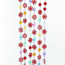 Load image into Gallery viewer, KURT ADLER 9' MULTI-COLOR CANDY GARLAND w/ RED &amp; WHITE PEPPERMINT SWIRL ROUNDS
