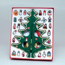 Load image into Gallery viewer, KURT ADLER 11.75" WOODEN CHRISTMAS TREE w/29 MINI ORNAMENTS TABLE TOP DECOR
