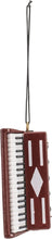 Load image into Gallery viewer, 3" BURGUNDY ACCORDION MUSICAL INSTRUMENT CHRISTMAS ORNAMENT GIFT BOXED OKR
