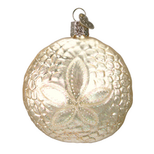 Load image into Gallery viewer, OLD WORLD CHRISTMAS SAND DOLLAR GLASS NAUTICAL COASTAL CHRISTMAS ORNAMENT 12156

