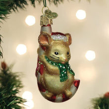 Load image into Gallery viewer, OLD WORLD CHRISTMAS CHRISTMAS MOUSE BLOWN GLASS CHRISTMAS ORNAMENT 12637
