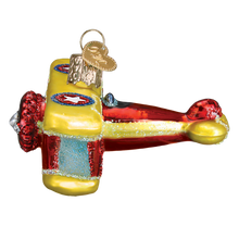 Load image into Gallery viewer, OLD WORLD CHRISTMAS BIPLANE AIRPLANE GLASS CHRISTMAS ORNAMENT 46072
