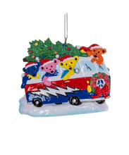 Load image into Gallery viewer, KURT ADLER 3" RESIN GRATEFUL DEAD VAN ORNAMENT w/DANCING BEARS &amp; CHRISTMAS TREE
