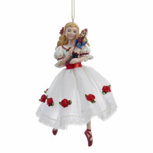 Load image into Gallery viewer, KURT ADLER CLARA w/WHITE DRESS &amp; RED ROSES NUTCRACKER BALLET XMAS ORNAMENT C9252
