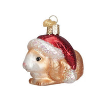 Load image into Gallery viewer, OLD WORLD CHRISTMAS CHRISTMAS BUNNY w/SANTA HAT GLASS CHRISTMAS ORNAMENT 12428
