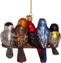 Load image into Gallery viewer, KURT ADLER 5" NOBLE GEMS GLASS SONGBIRDS ON BRANCH CHRISTMAS ORNAMENT NBX0018
