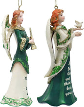 Load image into Gallery viewer, KURT S. ADLER SET OF 2 RESIN IRISH ANGELS w/SAYINGS CHRISTMAS ORNAMENTS
