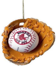 Load image into Gallery viewer, KURT ADLER 2.5" BOSTON RED SOX BASEBALL IN GLOVE CHRISTMAS ORNAMENT MB9804RSX
