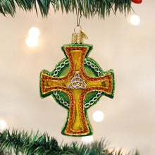 Load image into Gallery viewer, OLD WORLD CHRISTMAS TRINITY CROSS IRISH HERITAGE GLASS CHRISTMAS ORNAMENT 36117
