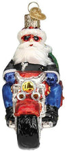 Load image into Gallery viewer, OLD WORLD CHRISTMAS BIKER SANTA BLOWN GLASS CHRISTMAS ORNAMENT 40313
