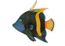 Load image into Gallery viewer, GALLERIE II 4" HANDMADE WOODEN TROPICAL FISH COASTAL CHRISTMAS ORNAMENT STYLE 2
