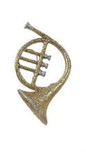 Load image into Gallery viewer, KURT ADLER SET OF 3 LOT GOLD &amp; SILVER GLITTER MUSICAL INSTRUMENT XMAS ORNAMENTS
