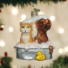 Load image into Gallery viewer, OLD WORLD CHRISTMAS BUBBLE BATH BUDDIES PET CAT DOG CHRISTMAS ORNAMENT 12541
