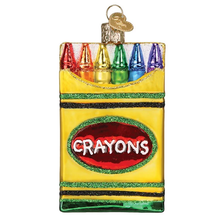 Load image into Gallery viewer, OLD WORLD CHRISTMAS BOX OF CRAYONS GLASS CHRISTMAS ORNAMENT 32458
