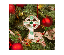 Load image into Gallery viewer, KURT ADLER 5&quot; PORCELAIN IRISH CROSS IRISH HERITAGE CHRISTMAS ORNAMENT J4102
