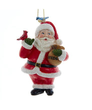 Load image into Gallery viewer, KURT ADLER 4.25" RESIN HAND PAINTED SANTA w/BIRDS CHRISTMAS ORNAMENT E0766
