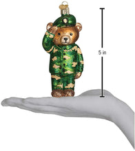 Load image into Gallery viewer, OLD WORLD CHRISTMAS ARMY BEAR VETERAN SOLDIER GLASS CHRISTMAS ORNAMENT 12402
