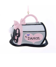 Load image into Gallery viewer, KURT ADLER 4.25" HAND PAINTED RESIN DANCE BAG "I LOVE DANCE" XMAS ORNAMENT W8400
