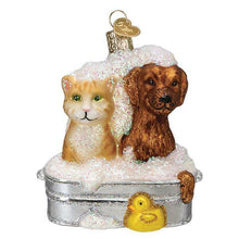 Load image into Gallery viewer, OLD WORLD CHRISTMAS BUBBLE BATH BUDDIES PET CAT DOG CHRISTMAS ORNAMENT 12541
