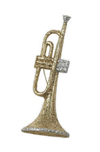 Load image into Gallery viewer, KURT ADLER SET OF 3 LOT GOLD &amp; SILVER GLITTER MUSICAL INSTRUMENT XMAS ORNAMENTS
