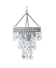 Load image into Gallery viewer, KURT ADLER CLEAR ACRYLIC BEADED SILVER CHANDELIER CHRISTMAS ORNAMENT T0807
