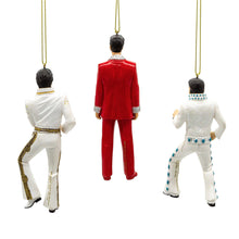 Load image into Gallery viewer, KURT ADLER 3 PIECE 5" ELVIS PRESLEY MULTICOLOR CHRISTMAS ORNAMENT SET EP2233
