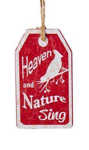 KURT ADLER WOODEN VINTAGE NATURE TAG ORNAMENT 