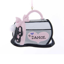 Load image into Gallery viewer, KURT ADLER 4.25" HAND PAINTED RESIN DANCE BAG "I LOVE DANCE" XMAS ORNAMENT W8400
