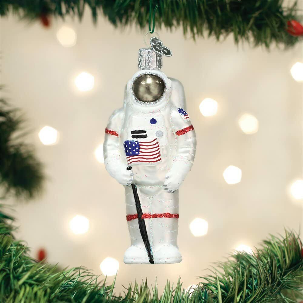 OLD WORLD CHRISTMAS ASTRONAUT APOLLO 11 MOON LANDING GLASS XMAS ORNAMENT 24182