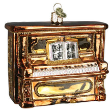 Load image into Gallery viewer, OLD WORLD CHRISTMAS BROWN UPRIGHT PIANO BLOWN GLASS CHRISTMAS ORNAMENT 38059
