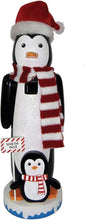 Load image into Gallery viewer, SANTA'S WORKSHOP 14" WOODEN NORTH POLE PENGUINS NUTCRACKER CHRISTMAS DECOR 70776
