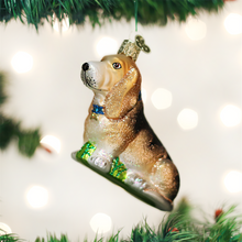 Load image into Gallery viewer, OLD WORLD CHRISTMAS BASSET HOUND FLOPPY EARS DOG CHRISTMAS ORNAMENT 12473
