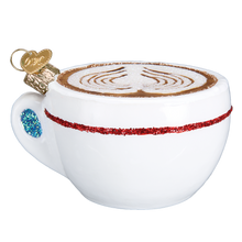 Load image into Gallery viewer, OLD WORLD CHRISTMAS CAPPUCCINO COFFEE CUP GLASS CHRISTMAS ORNAMENT 32309
