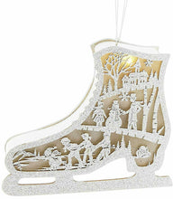 Load image into Gallery viewer, GALLERIE II WHITE SKATE LED LIGHTED CARDBOARD CUT-OUT SHADOW BOX XMAS ORNAMENT
