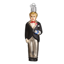 Load image into Gallery viewer, OLD WORLD CHRISTMAS BLONDE GROOM WEDDING GLASS CHRISTMAS ORNAMENT 24175

