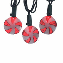 Load image into Gallery viewer, KURT ADLER RED LED PEPPERMINT SWIRL CANDY 20 LIGHT SET CHRISTMAS LIGHTS UL0147
