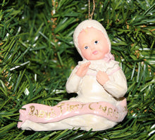 Load image into Gallery viewer, KURT ADLER "BABY'S FIRST CHRISTMAS" BABY GIRL VINTAGE 1990's CHRISTMAS ORNAMENT
