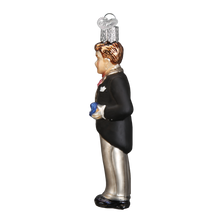 Load image into Gallery viewer, OLD WORLD CHRISTMAS BRUNETTE GROOM WEDDING GLASS CHRISTMAS ORNAMENT 24174
