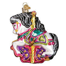 Load image into Gallery viewer, OLD WORLD CHRISTMAS CAROUSEL HORSE GLASS CHRISTMAS ORNAMENT 44112

