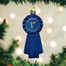 Load image into Gallery viewer, OLD WORLD CHRISTMAS BLUE RIBBON 1ST PLACE WINNER GLASS CHRISTMAS ORNAMENT 36223
