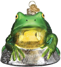 Load image into Gallery viewer, OLD WORLD CHRISTMAS BULL  FROG BLOWN GLASS CHRISTMAS ORNAMENT 12565
