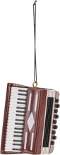 Load image into Gallery viewer, 3" BURGUNDY ACCORDION MUSICAL INSTRUMENT CHRISTMAS ORNAMENT GIFT BOXED OKR
