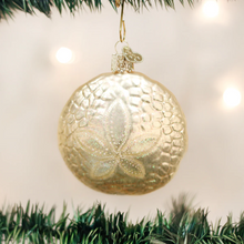 Load image into Gallery viewer, OLD WORLD CHRISTMAS SAND DOLLAR GLASS NAUTICAL COASTAL CHRISTMAS ORNAMENT 12156
